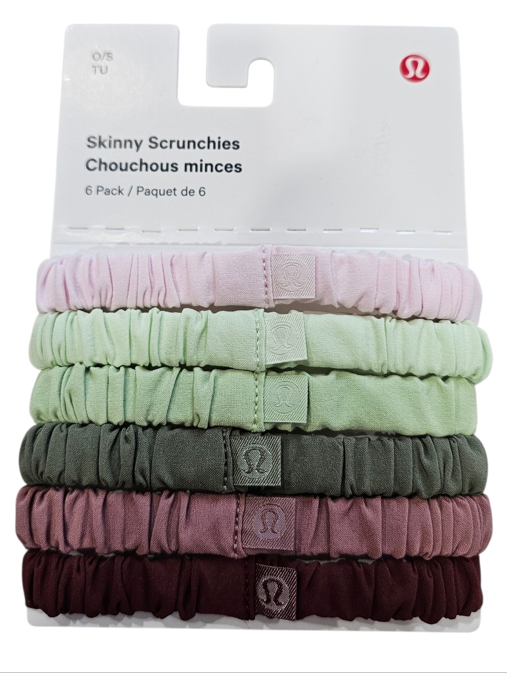 Lululemon Skinny Scrunchies 6-Pack in Pastel & Earth Tones,  New!